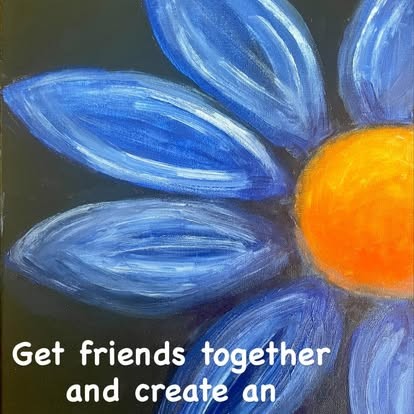 A blue daisy painting