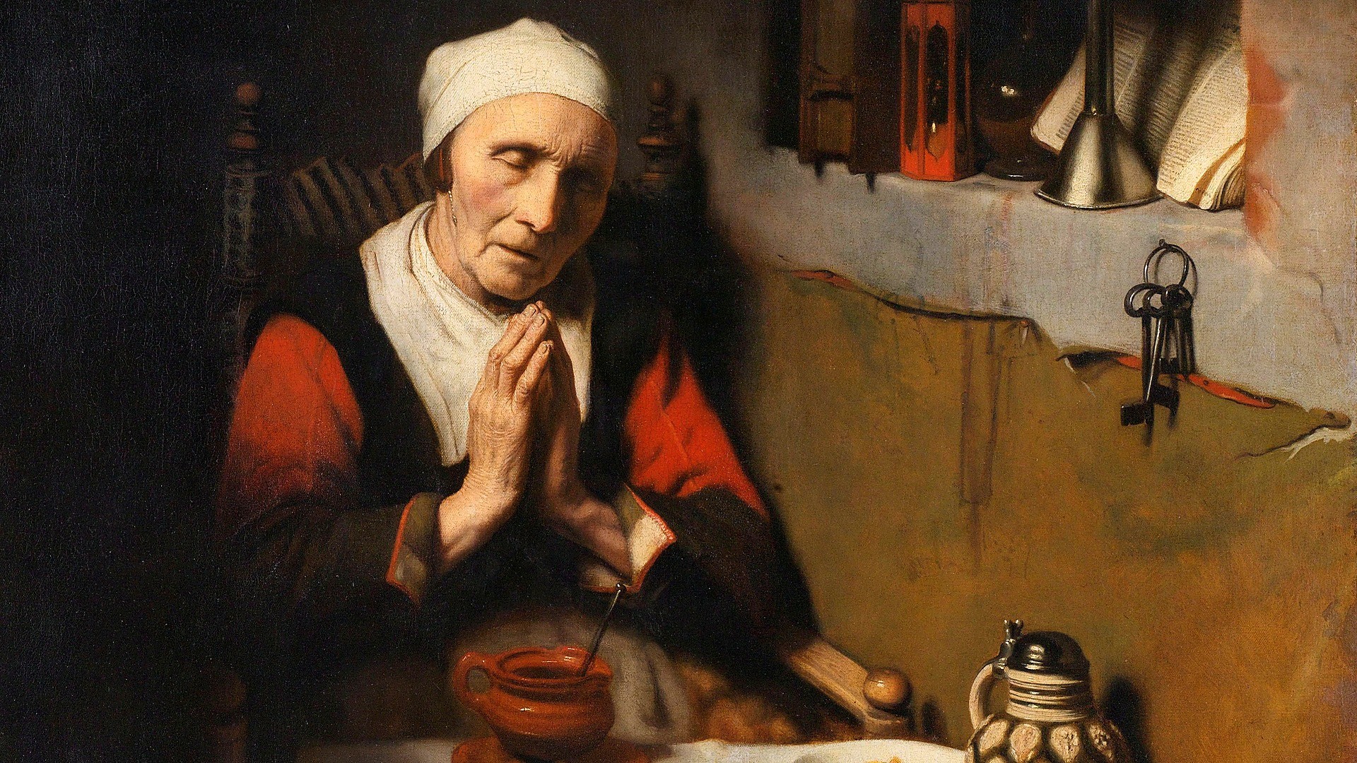 Old Woman Saying Grace